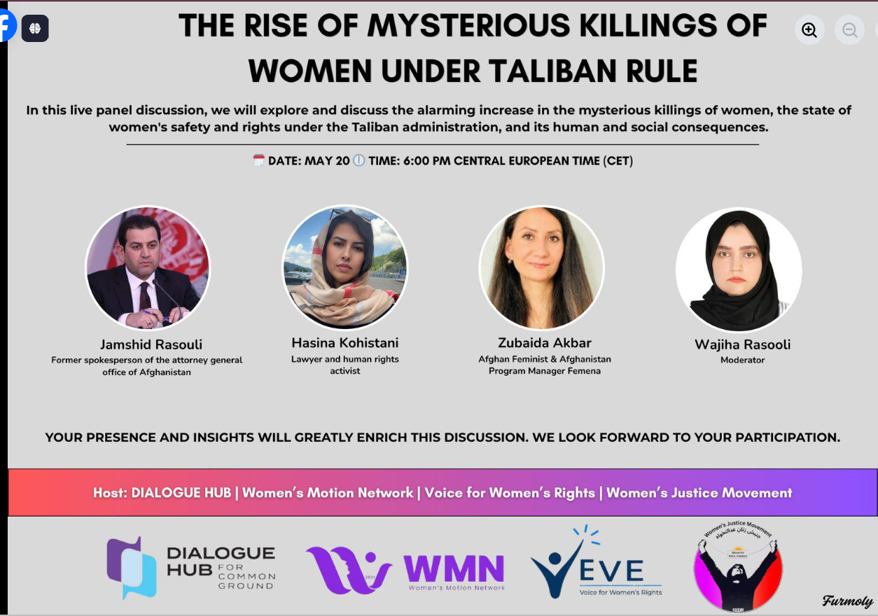 Report on the Online Panel Discussion: The Rise of Mysterious Killings of Women Under Taliban Rule