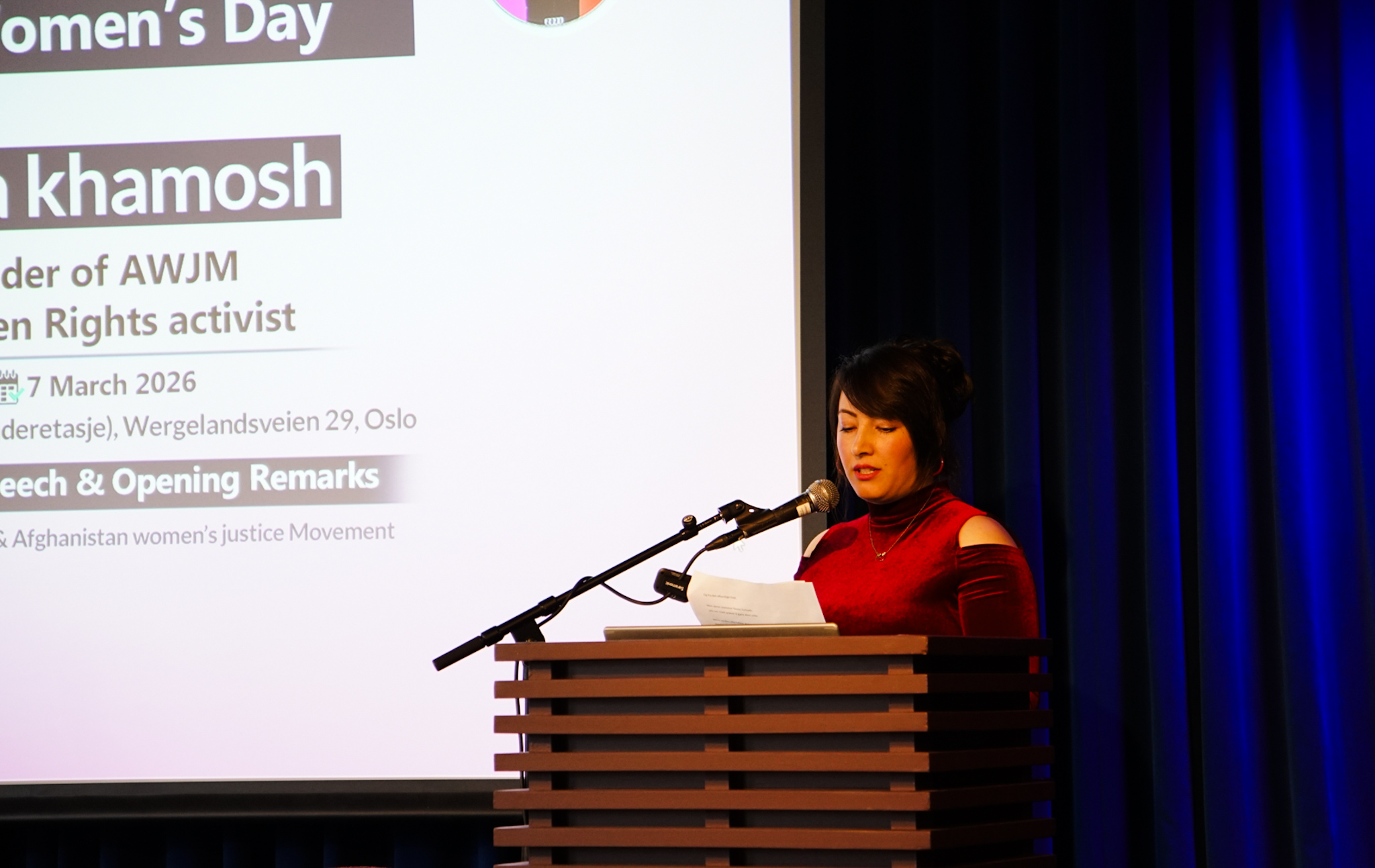 Speech by Hoda, Founder of the Women Justice Movement – International Women’s Day: Standing Against Gender Apartheid in Afghanistan